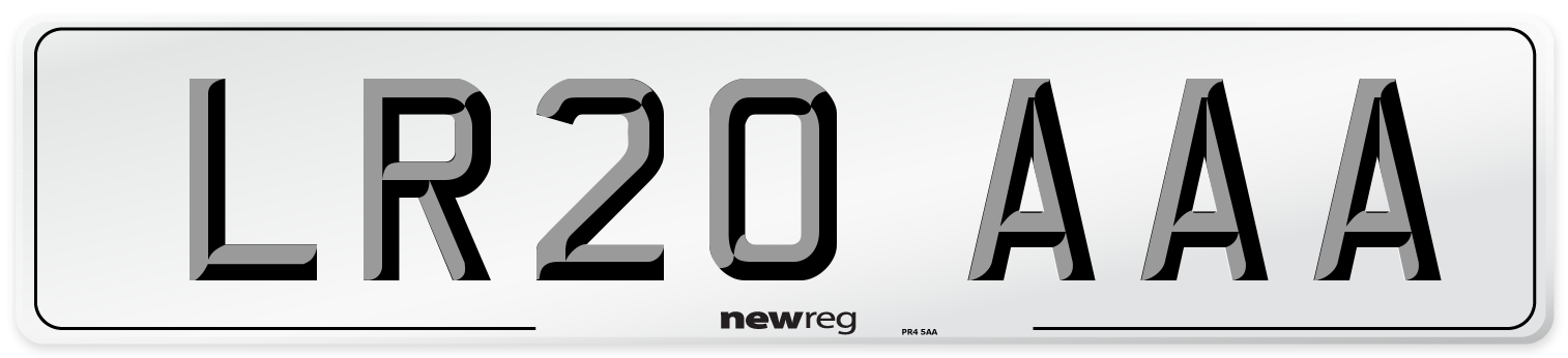 LR20 AAA Number Plate from New Reg